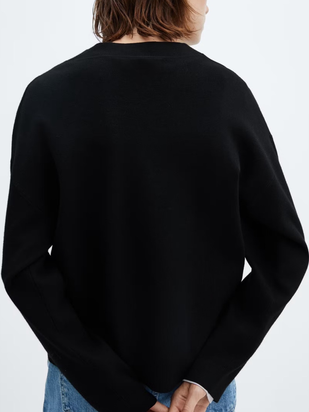 Mango Women's Black V-Neck Button Knit Cardigan Sweater - Picture 2 of 5